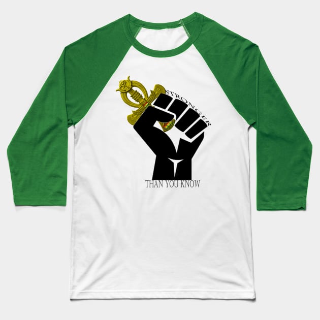 Stronger Than You Know (black) Baseball T-Shirt by dahJah